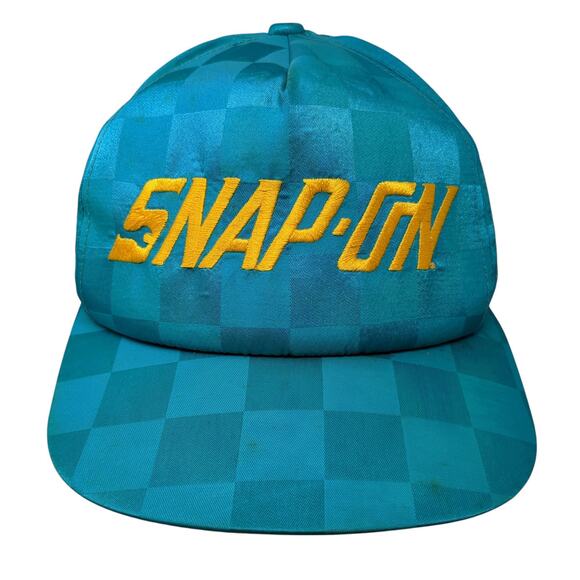 Snap On Snapback 5 Panel Cap Blue One Size Adjustable Embroidered Vintage - Picture 1 of 9